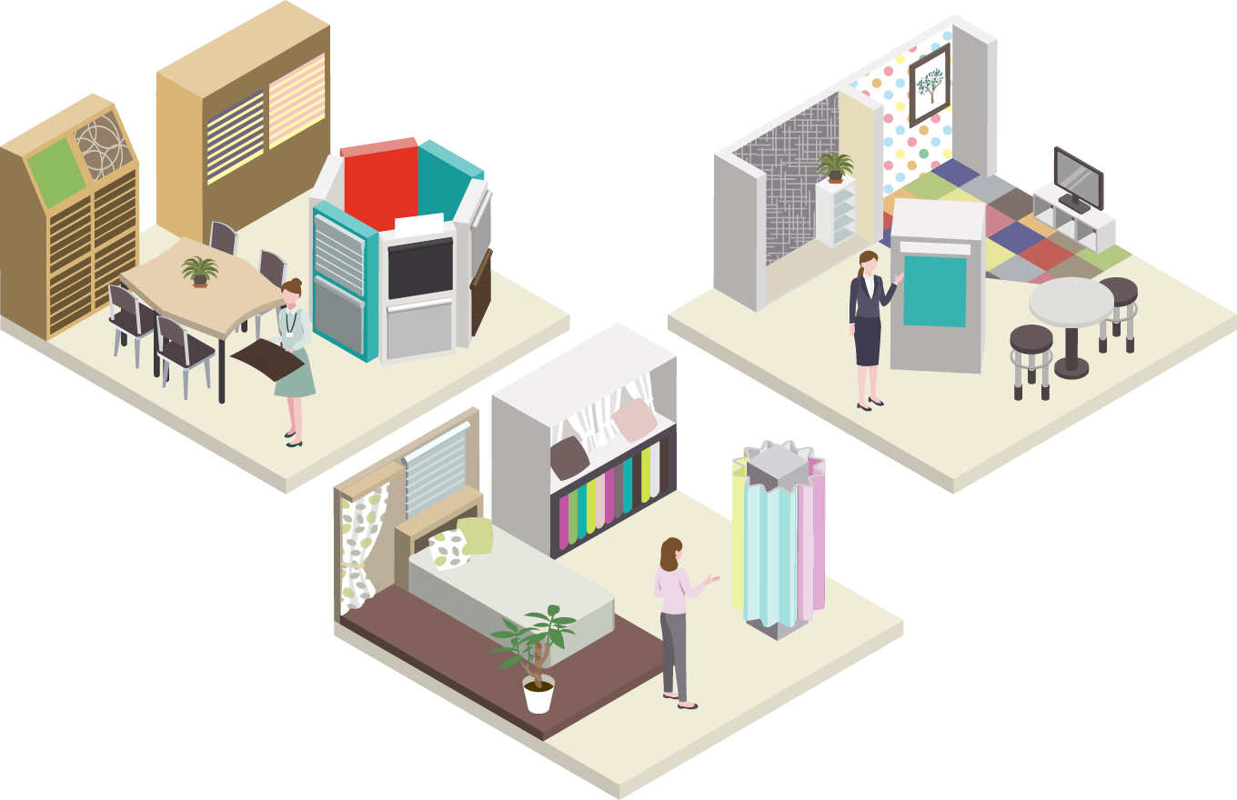 ショールームのイラスト